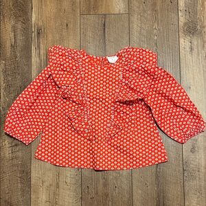 NWT J. Crew Crewcuts Girls Poplin Ruffle Top, XS